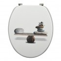 Abattant blanc motif galets - abattant,
