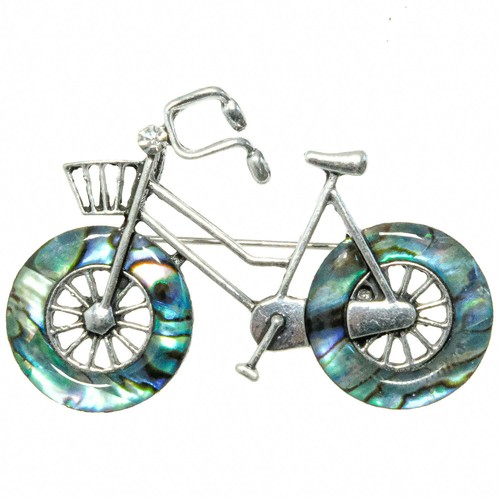 Broche bicyclette avec - , nacre