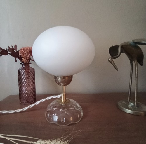 Lampe globe opaline vintage - lampe,