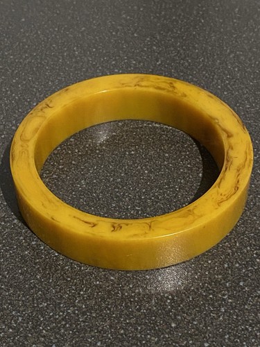Bracelet galalithe ambré - en,