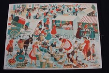 C710 School Poster Poirie Le Marché Fruit Legume Mercerie Fabric