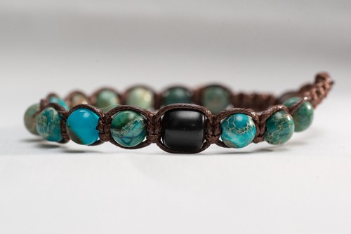 Bracelet shamballa jaspe - bracelet, en