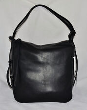 $398 DKNY Item Soft Leather Hobo Convertible Slouch Hybrid Bag Purse New Black 