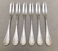 6 fourchettes à gâteaux 2 dents CHRISTOFLE modèle RUBANS CROISÉS métal argenté