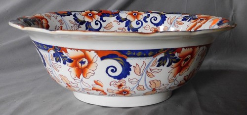 Antique english imari bowl - english,