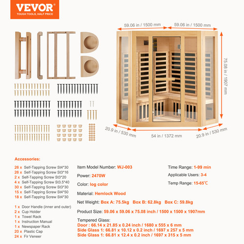 Vevor sauna infrarouge - sauna,