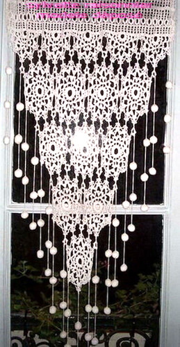 Rideau crochet fait - fait, main