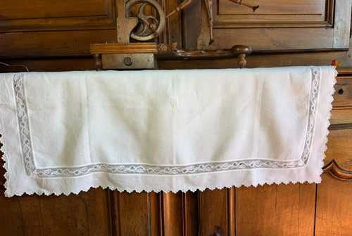 Textile ancien demi nappe - ancien,