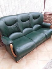 canape 3 places cuir vert L
