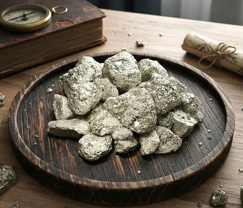 Raw iron pyrite crystal - iron,