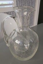 BIOT ART DÉCO BROC GLASS EAU GRAND CRUCHE VERRE SOUFFLE ECOLE NAVARO BIOT SIGNE