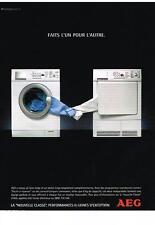 PUBLICITE ADVERTISING  2004   AEG   machine à laver séche linge