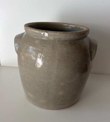 Pot grès gris - pot, patine