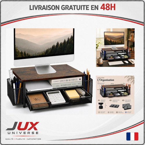 Support moniteur bureau bois - , 2