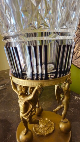 Grand vase verre cristal lourd