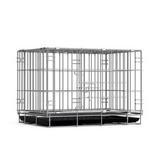 Enclos pliable pour animaux, cage métal intérieure avec bac