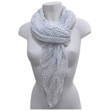 Blanc Bleu Quadrifoglio Écharpe Foulard Coprispalle Homme Femme Mêlé Soie SQ1