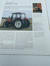 1990 Zetor 9540 Tractor Czech Republic Frameable Article Pics Specs Display