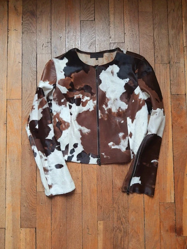 Veste vintage cuir naturel - veste,