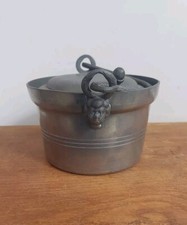 porte-dîner , pot avec couvercle en étain 