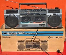HITACHI TRK-W24E radiocassette boombox ghettoblaster stereo vintage double K7