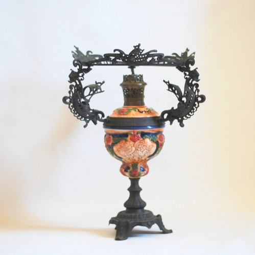 Lampe huile antique 19e - à,