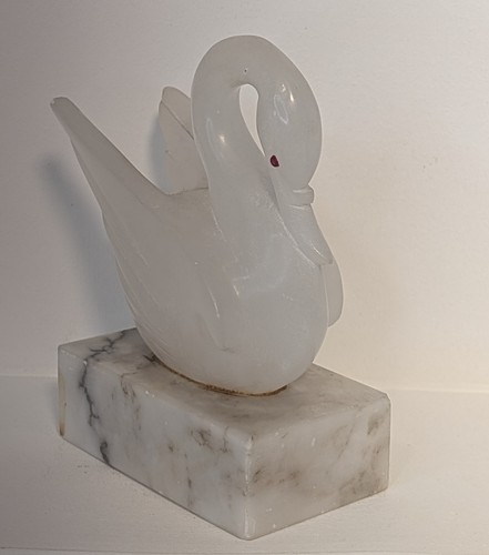 Sculpture cygne albâtre - sculpture,
