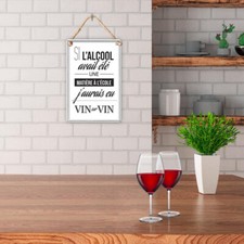Plaque métal  citation alcool