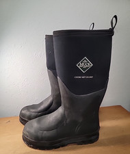 MUCK BOOTS MEN'S CHORE Met Guard RUBBER WORK BOOTS, STEEL TOE SZ 10M. PREOWNED.