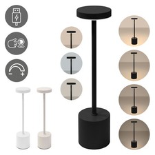 Lampe LED tactile intensité variable 3 couleurs sans fil rechargeable par USB-C
