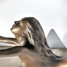 Vintage Bronze Sculpture Statue Woman Marble Deco J.Patoue Rare Decor Art Lady