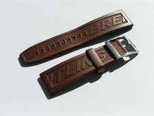 Breitling 129S Caoutchouc 24MM 24/20 caoutchouc marron brown avec boucle ardi...