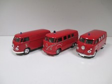 LOT de 3 VW VOLKSWAGEN COMBI POMPIER par SOLIDO CORGI au 1/43