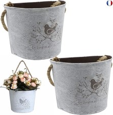 Pot de Fleurs Suspendu Jardinières - Demi-Cercle Galvanisé Vase Mural Pots I