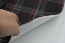 Tissu d'ameublement de voiture à carreaux RED GTI - VW Golf MK7 - Mousse 3...