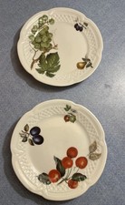 Set of 2 Designs ~ Lourioux Phillip Deshoulieres "FRUIT" Canape Plates  5 3/4"