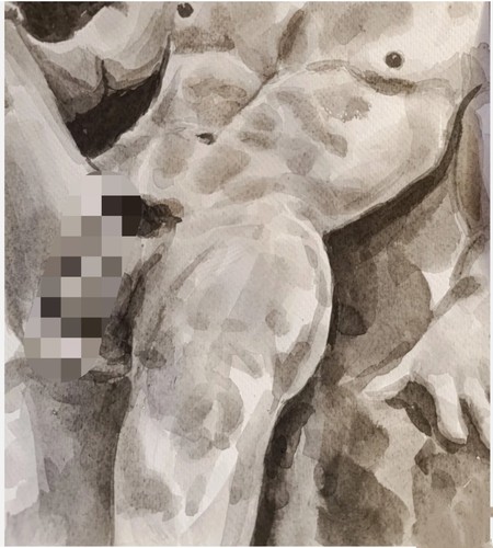 Peinture homme musclée - homme/nu,