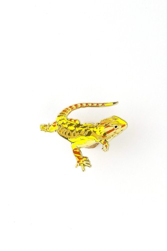 Bearded dragon enamel pin - bearded,
