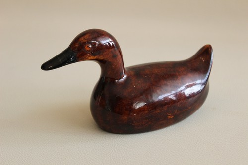 Ancien canard bois laqué - canard,