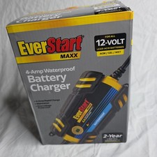 4A Waterproof 12V Auto/Marine Battery Charger/Maintainer W/ Clamps & Rings (BNT)