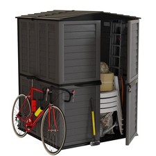 Abri de Jardin Extérieur Anthracite 151x146x200 cm Avec plancher intégré ARTPLAS