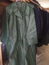 Vintage Swiss military Vinyl Coat size Med. Warm! & Made to last!