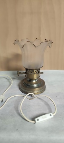 Lampe vintage laiton verre - et,