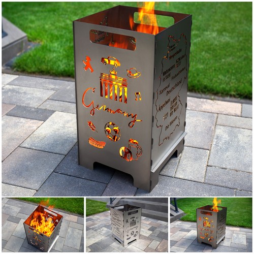 Corbeille feu tonneau - corbeille, À