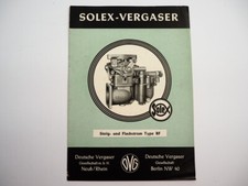 Solex Type BF Rise and Flat Flow Carburetor Owners Manual 1952 Goliath