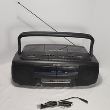 Vtg SHARP WQ-CH400 Dual Cassette + CD Player + AM/FM Radio BOOM BOX - Tested