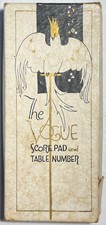 Antique 1930s Buzza “Vogue” Bridge Score Pad Table Numbers w/ Box Art Deco