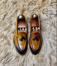 Mocassin en cuir marron et