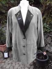 Veste en daim LEVEG Trachten taille 42 gris/vert applications canard