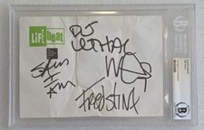 LIMP BIZKIT SIGNED BECKETT BAS COA AUTOGRAPHED FULL BAND SLABBED FRED DURST 